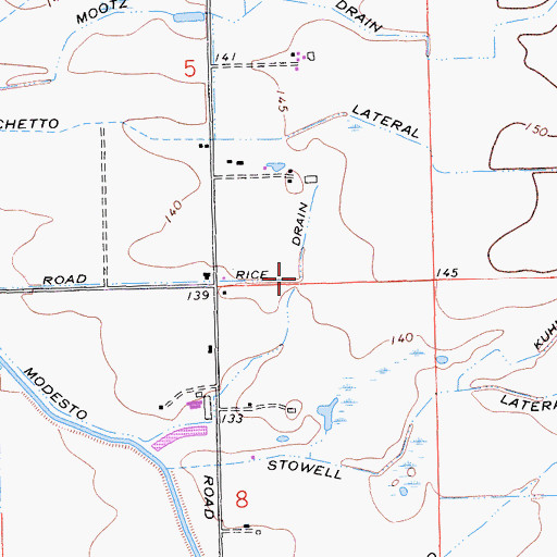 Topographic Map of Rice Drain, CA