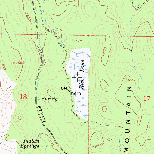 Topographic Map of Rice Lake, CA