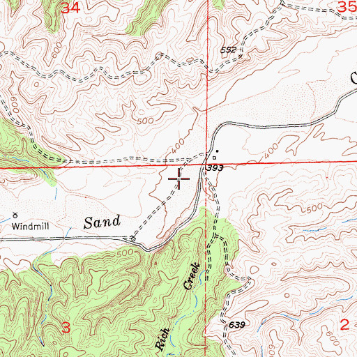 Topographic Map of Rich Creek, CA