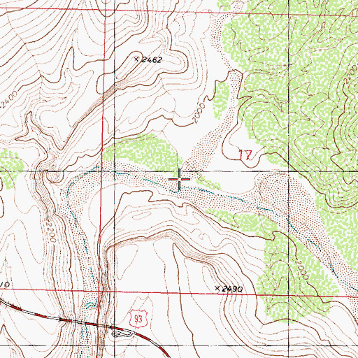 Topographic Map of Raster Wash, AZ