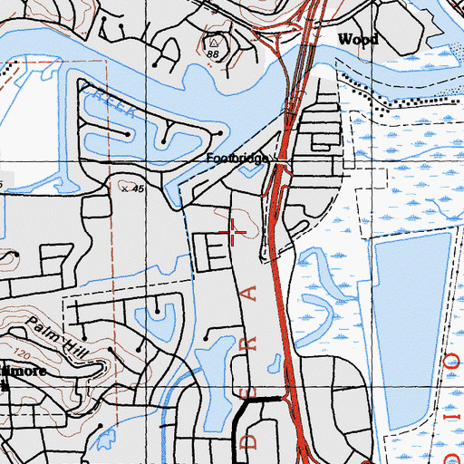 Topographic Map of Richardson Island, CA