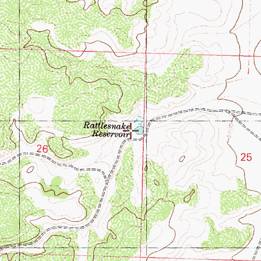 Topographic Map of Rattlesnake Reservoir, AZ
