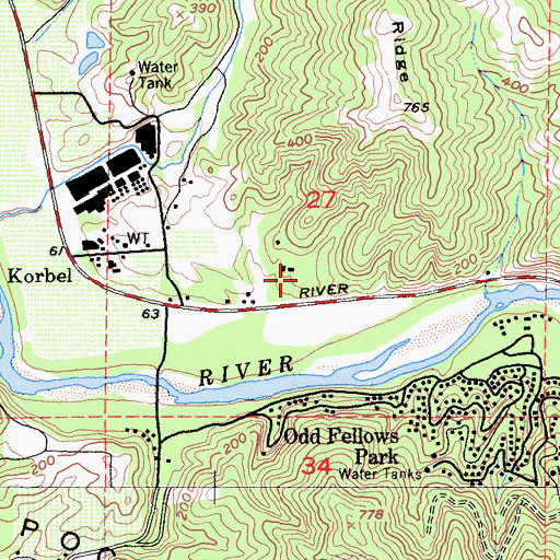 Topographic Map of Ridenhour School, CA