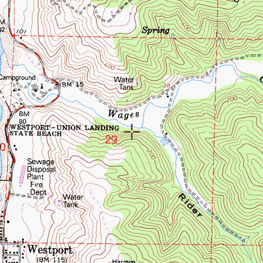 Topographic Map of Rider Gulch, CA