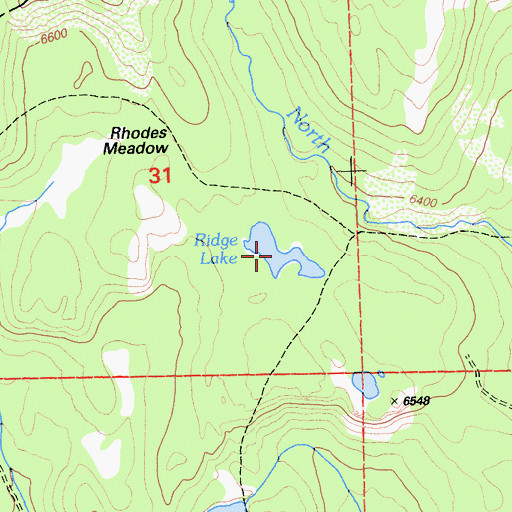 Topographic Map of Ridge Lake, CA