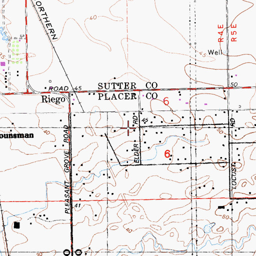 Topographic Map of Riego, CA
