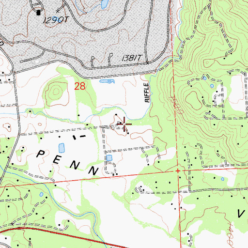 Topographic Map of Riffle Box Ditch, CA