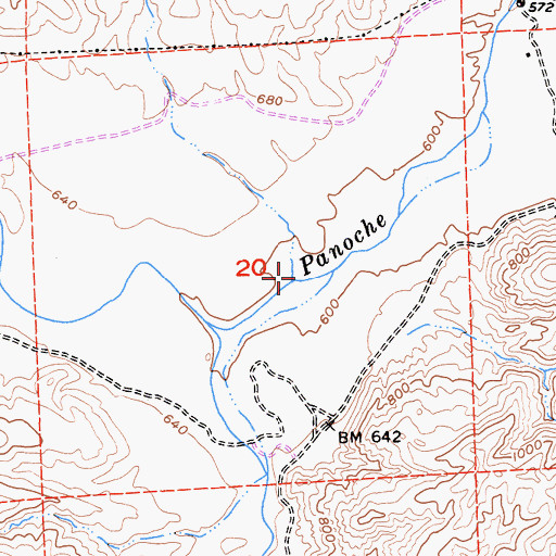 Topographic Map of Right Angle Canyon, CA