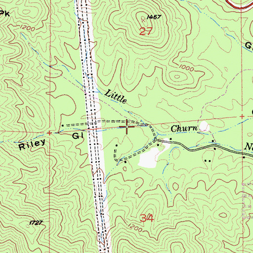 Topographic Map of Riley Gulch, CA