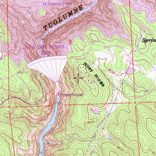 Topographic Map of Riley Ridge, CA