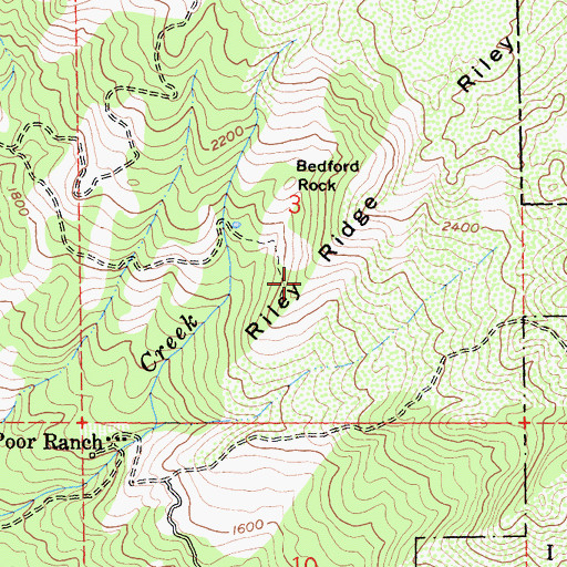 Topographic Map of Riley Ridge, CA