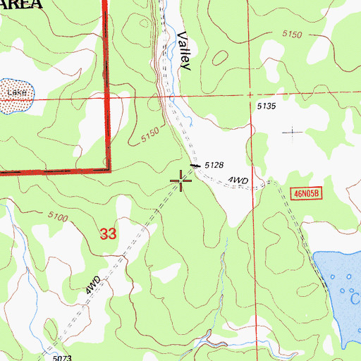 Topographic Map of Rimrock Valley, CA