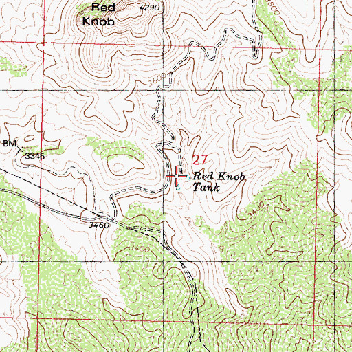 Topographic Map of Red Knob Tank, AZ