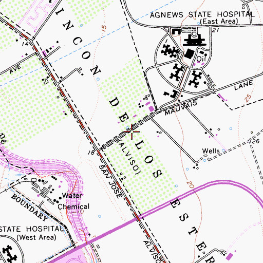 Topographic Map of Rincon De Los Esteros, CA