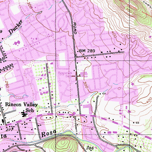 Topographic Map of Rincon Valley Charter School, CA
