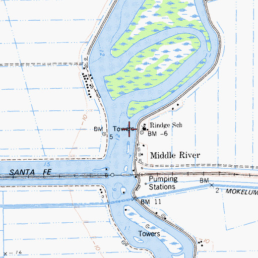 Topographic Map of Rindge School, CA