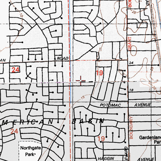 Topographic Map of Rio Tierra Junior High School, CA