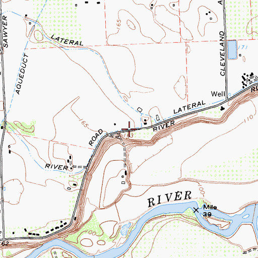 Topographic Map of River Road Lateral, CA
