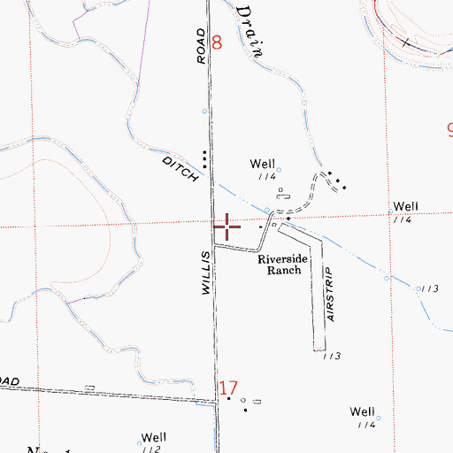 Topographic Map of Riverside Ranch, CA