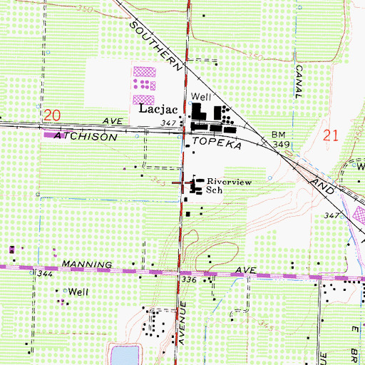 Topographic Map of Riverview Elementary School, CA