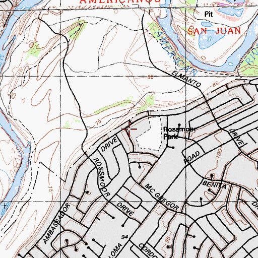 Topographic Map of Riverview Elementary School, CA