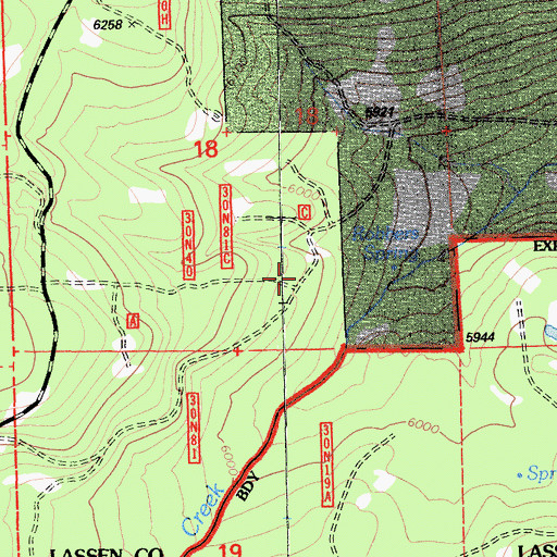 Topographic Map of Robbers Spring, CA