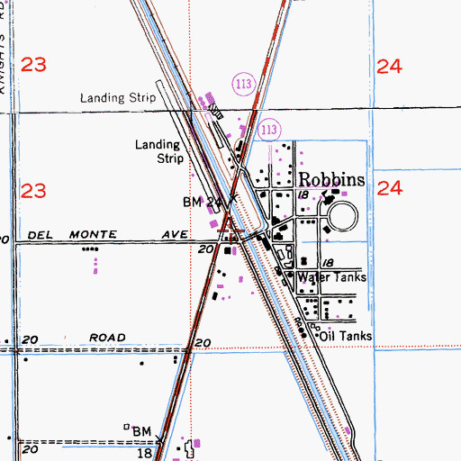 Topographic Map of Robbins, CA