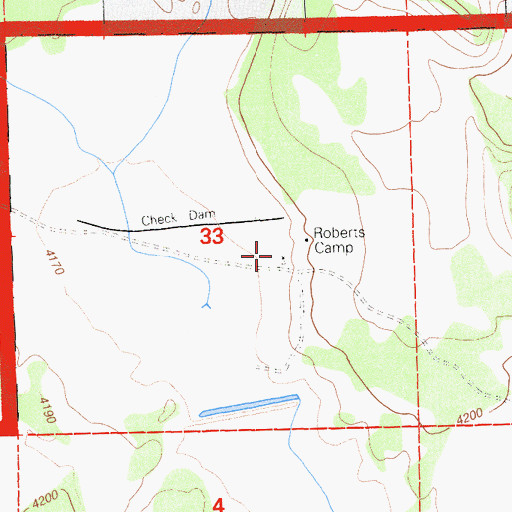 Topographic Map of Roberts Camp, CA