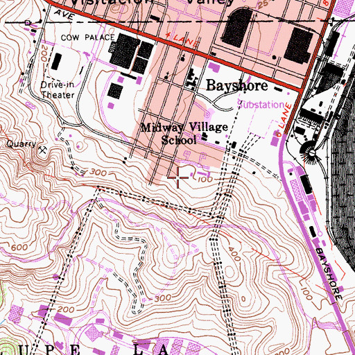 Topographic Map of Robertson School, CA