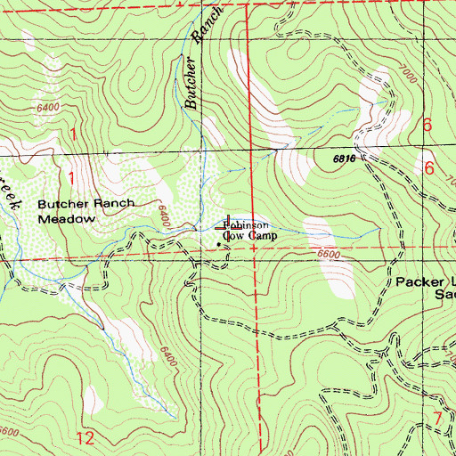 Topographic Map of Robinson Cow Camp, CA