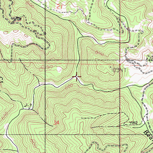 Topographic Map of Robinson Creek, CA