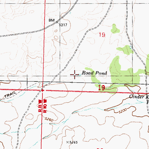 Topographic Map of Road Pond, AZ