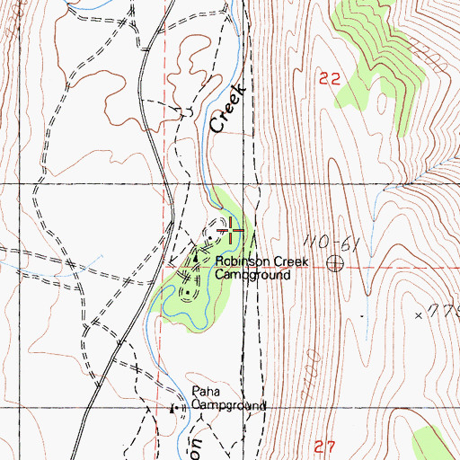 Topographic Map of Robinson Creek Campground, CA