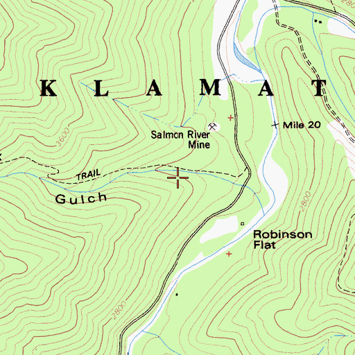 Topographic Map of Robinson Gulch, CA