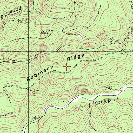 Topographic Map of Robinson Ridge, CA