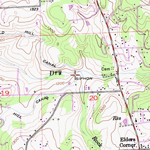 Topographic Map of Rock Creek, CA