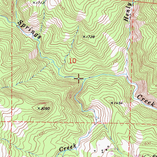 Topographic Map of Rock Creek, CA
