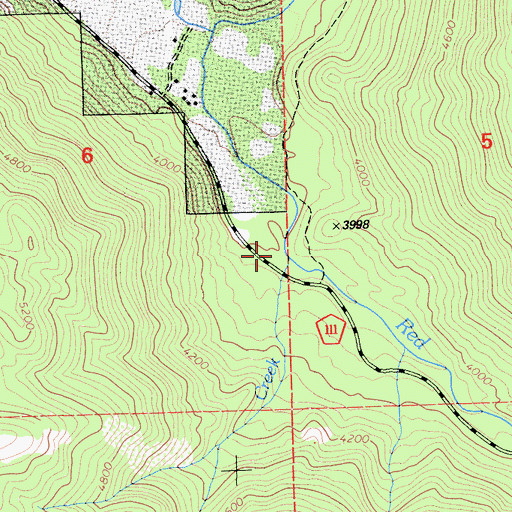 Topographic Map of Rock Creek, CA