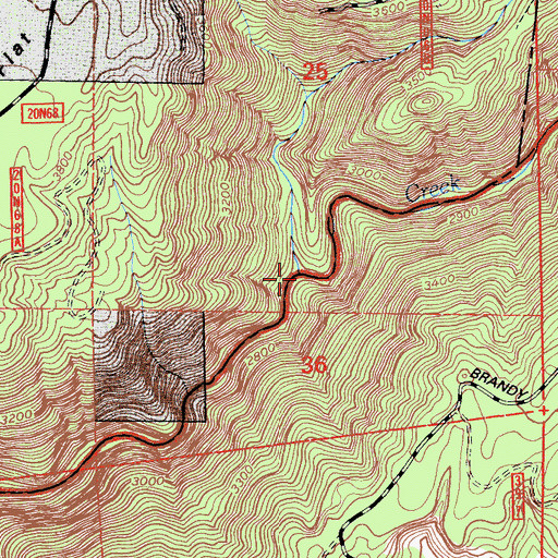 Topographic Map of Rock Creek, CA