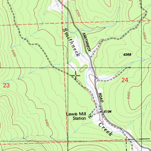 Topographic Map of Rock Creek, CA