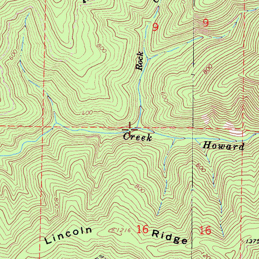 Topographic Map of Rock Creek, CA