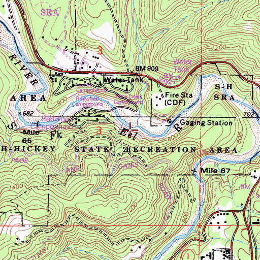 Topographic Map of Rock Creek, CA