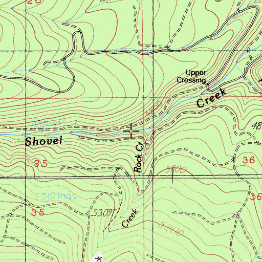 Topographic Map of Rock Creek, CA