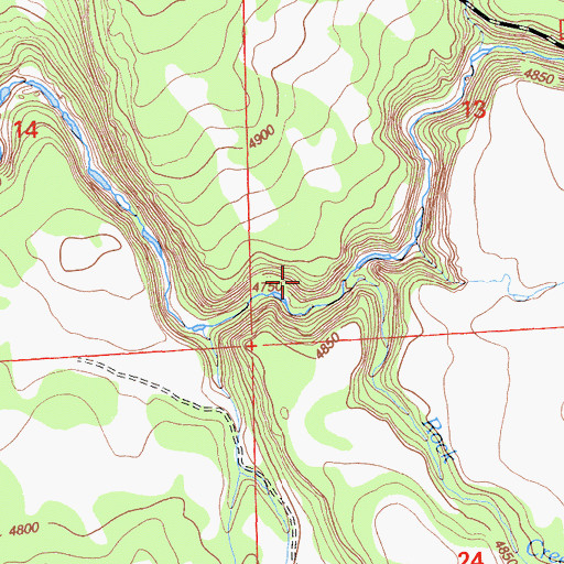 Topographic Map of Rock Creek, CA