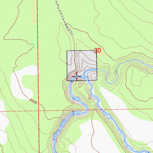 Topographic Map of Rock Creek, CA