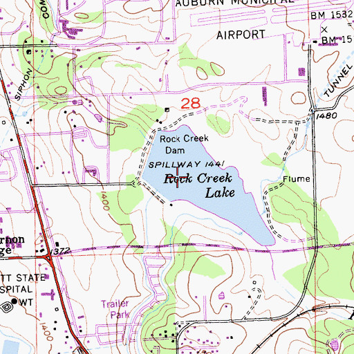 Topographic Map of Rock Creek Lake, CA
