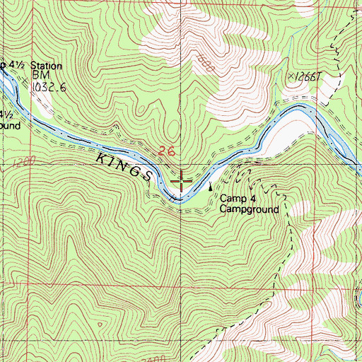 Topographic Map of Rock House Guard Station, CA