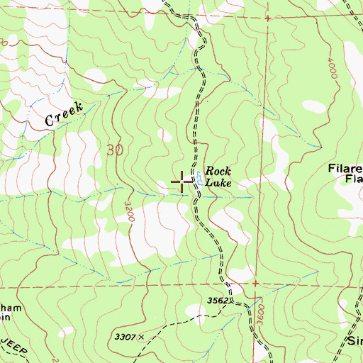 Topographic Map of Rock Lake, CA
