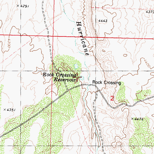 Topographic Map of Rock Crossing Reservoir, AZ