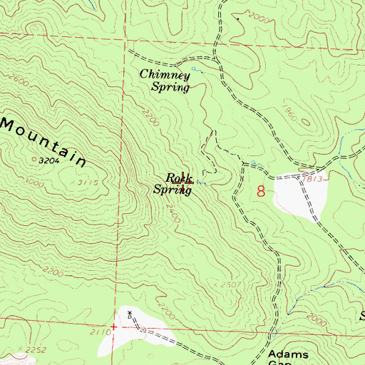 Topographic Map of Rock Spring, CA